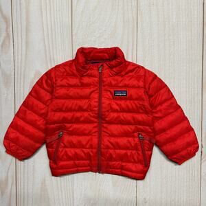 Patagonia Goose Down Sweater Baby Size 18M Puffer Insulation Toddler Jacket Red